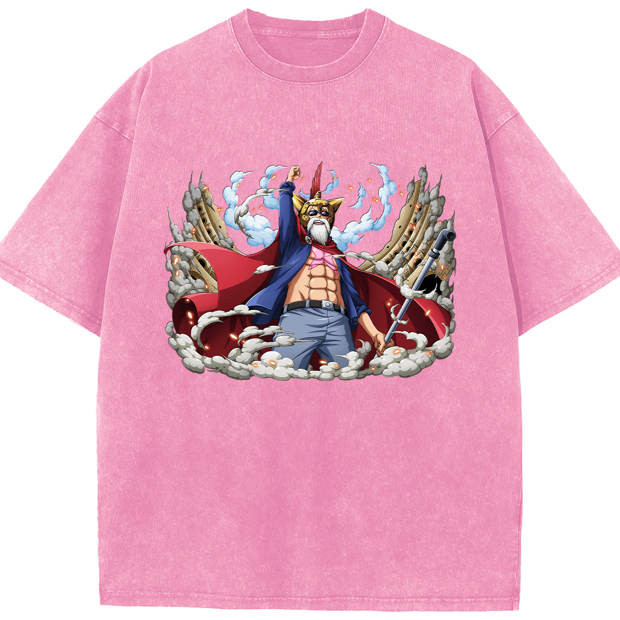 ワンピース モンキー・D・ルフィ ONE PIECE Monkey D. Luffy 綿100% ヴィンテージ風 半袖Tシャツ（フロントプリント）